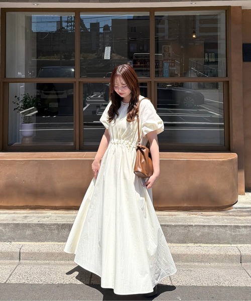 OLUN ワンピース balloon sleeve tuck onepiece/バルーンスリーブ