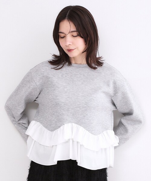 OPAQUE.CLIP（オペークドットクリップ） tシャツ 裾フリルドッキング