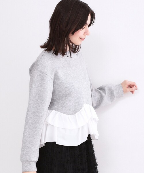 OPAQUE.CLIP（オペークドットクリップ） tシャツ 裾フリルドッキング