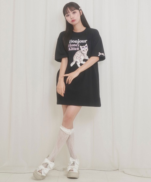 「Honey Cinnamon」 半袖Tシャツ FREE ホワイト レディース_画像2