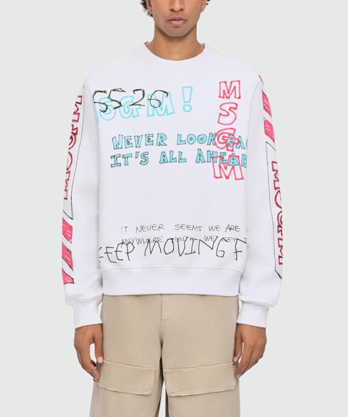 トレーナー スウェット MSGM マルチグラフィティロゴ スウェットシャツ メンズの画像