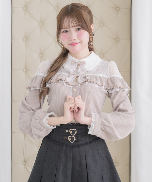 ROJITA（ロジータ） tシャツ ダブルリボンレース切替カットトップス