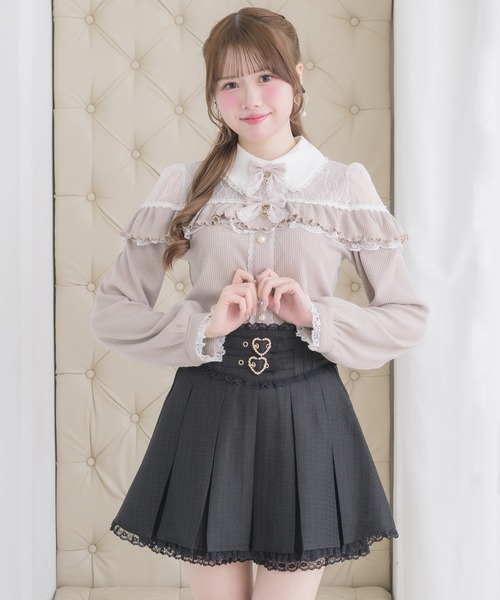 ROJITA（ロジータ） tシャツ ダブルリボンレース切替カットトップス