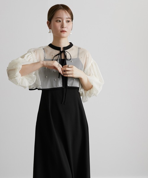 「Jolie et Jolie」 コンビワンピース L ネイビー レディースの画像