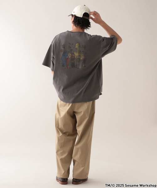 「SESAME STREET」 半袖Tシャツ LARGE グレー メンズ_画像4