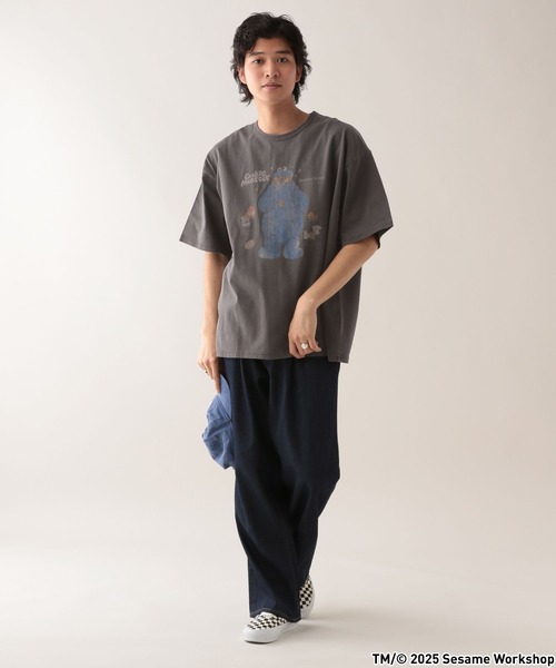 「SESAME STREET」 半袖Tシャツ LARGE グレー メンズ_画像9