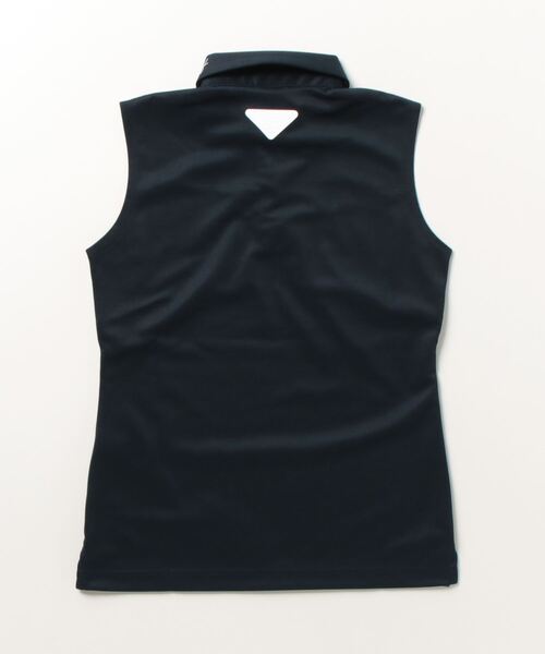 「UNITED ARROWS GOLF」 ノースリーブポロシャツ S ネイビー レディース_画像3