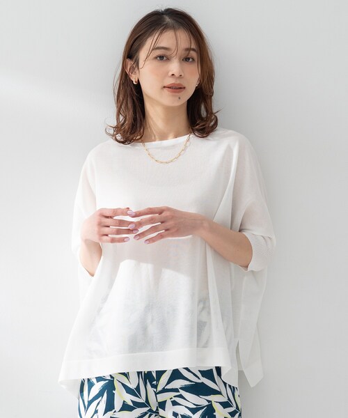 ニット セーター 「アンサンブル可/洗える」シアーレーヨンニット レディースの画像