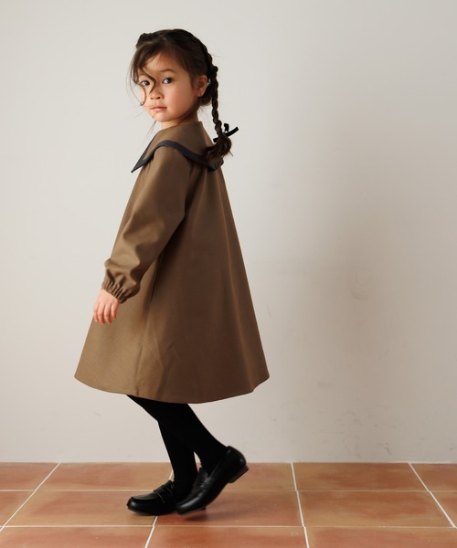 「MAKE YOUR DAY」 「KIDS」長袖ワンピース 140 ブラック キッズ_画像2