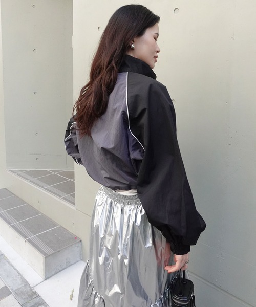 「CORNERS」 ナイロンブルゾン M チャコールグレー レディース_画像2