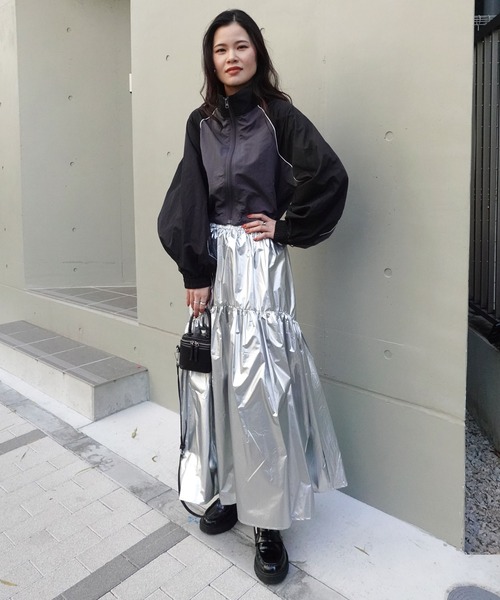 「CORNERS」 ナイロンブルゾン M チャコールグレー レディース_画像7