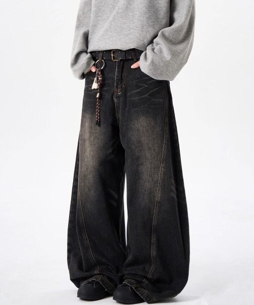 「NEW GENTLEMAN」 デニムパンツ M ブラック メンズ_画像2
