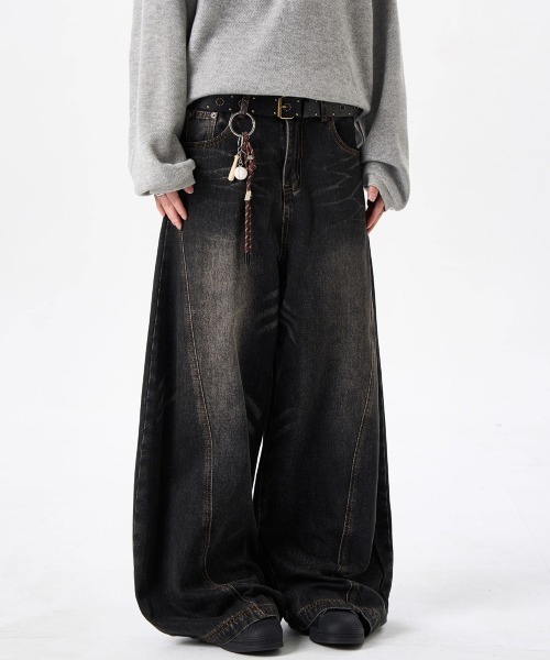 「NEW GENTLEMAN」 デニムパンツ M ブラック メンズ_画像3