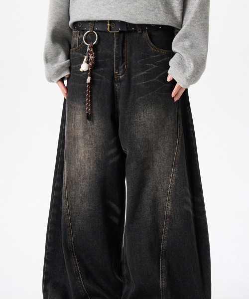 「NEW GENTLEMAN」 デニムパンツ M ブラック メンズ_画像6