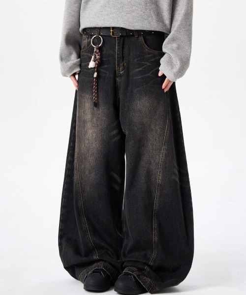 「NEW GENTLEMAN」 デニムパンツ M ブラック メンズ_画像8