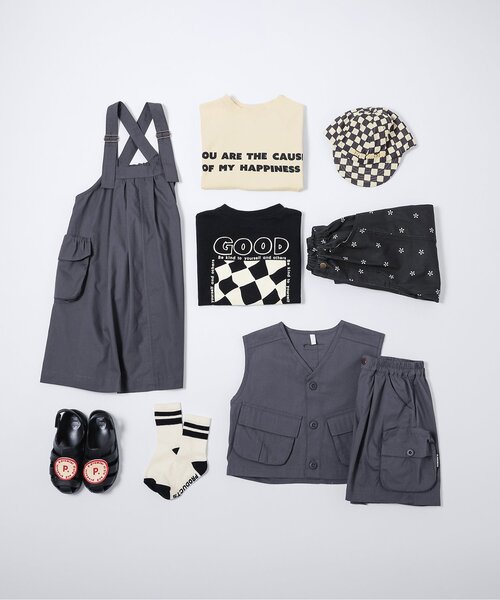 「p.premier」 「KIDS」サロペットスカート 90 チャコール キッズ_画像7