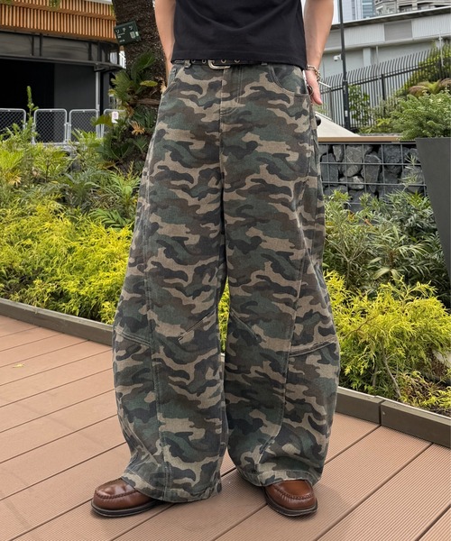 ADAMASTE ワイドパンツ ジーンズ Vintage Like Camouflage Wide Pants ADAMASTE ワイドパンツ ジーンズ Vintage Like Camouflage Wide Pants