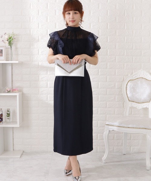 「Lace Ladies」 半袖ワンピース X-LARGE グレイッシュベージュ レディース_画像2