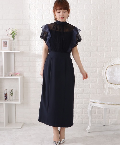 「Lace Ladies」 半袖ワンピース X-LARGE グレイッシュベージュ レディース_画像7