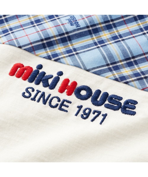 MIKI HOUSE(ミキハウス) tシャツ チェック切り替え半袖Tシャツ MIKI HOUSE(ミキハウス) tシャツ チェック切り替え半袖Tシャツ