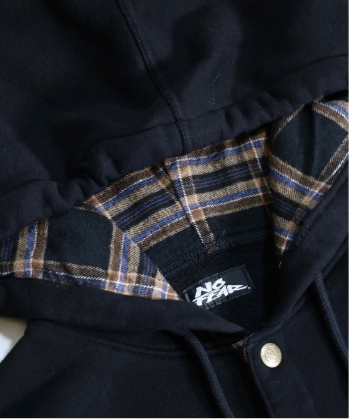 90s USA製 NO FEAR ノーフィア フードネルシャツ ネルパーカー C.E.L.STORE（セルストア） パーカー NO FEAR/ノーフィア SKATE PULL