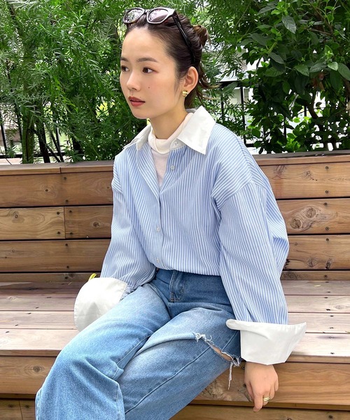 DES PRESデプレロングシャツスリット有 カフス仕立て 良質なコットン 良品 DES PRESデプレロングシャツスリット有 カフス仕立て 良質なコットン