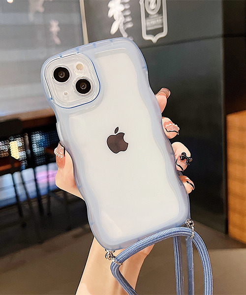 c.u.l モバイルケース コード付きクリアカラー スマホショルダー