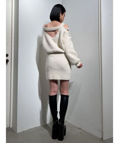 GYDA タグ付き ニット ミニスカート セット売り GYDA スカート 「SET着用可」シャギーニットタイトミニスカート