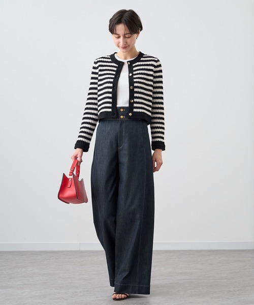 ANAYI アナイ ワイドパンツ ブラック ANAYI（アナイ） ジーンズ デニム デニムパンツ デニムライクワイド