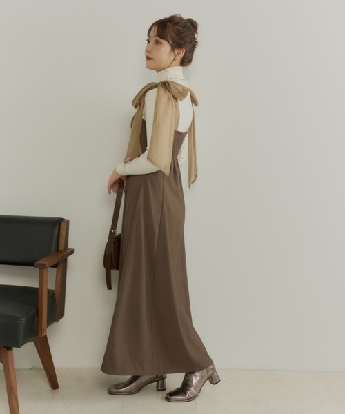 ECREL ワンピース チュールリボンキャミワンピース : ZOZOTOWN