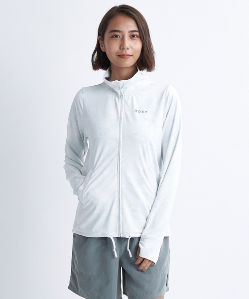 ジップで楽ちん◆ROXY Aruba長袖水着◆動きやすさ抜群 ROXY ラッシュガード AURORA STAND/ロキシー長袖ジップアップ