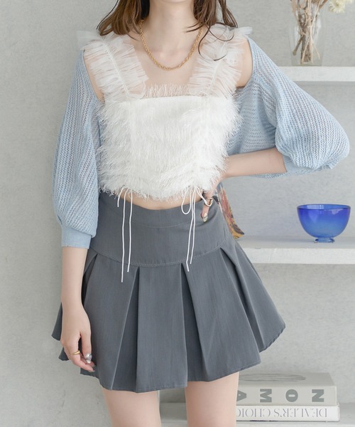 Ambre Neige drawstring tulle bustier / ドロストチュール