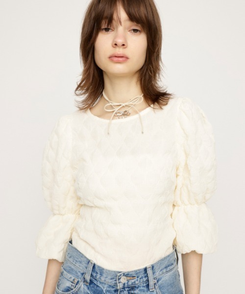 SLY tシャツ PUFF SLEEVE CUT TOPS パフスリーブ カット