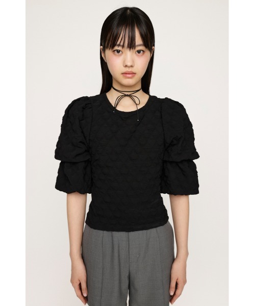 tシャツ パフスリーブドットリボントップス　ribbon puff tops レディース RIBBON VOLUME PUFF TOPS - BIRTHDAY BASH