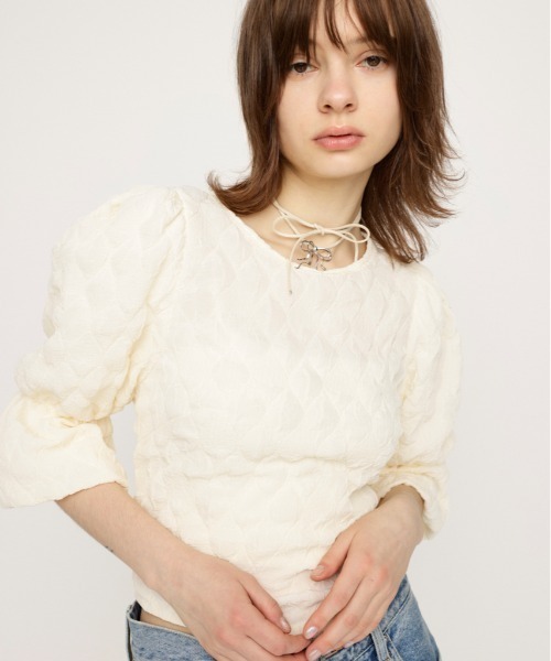 tシャツ パフスリーブカットトップ レディース SLY tシャツ PUFF SLEEVE CUT TOPS パフスリーブ カット