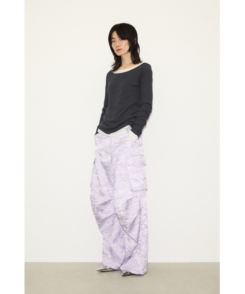 THROW BY SLY SATIN CARGO PT サテン カーゴ パンツ セール】THROW WRINKLE SATIN CARGO PT リンクル サテン カーゴ