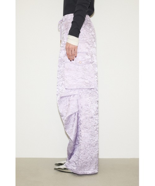 THROW by SLY リンクル サテン カーゴ パンツ THROW by SLY | 【THROW】WRINKLE SATIN CARGO パンツ (パンツ