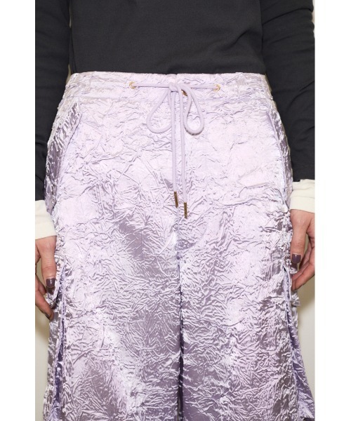 THROW BY SLY SATIN CARGO PT サテン カーゴ パンツ THROW by SLY スラックス パンツ WRINKLE SATIN CARGO PT