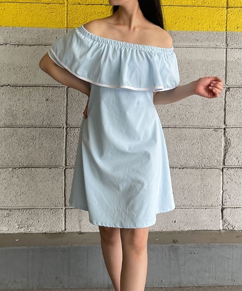 オフショルダー フリル ワンピース オフショルダーフリルニットミニワンピース – Darich (ダーリッチ)