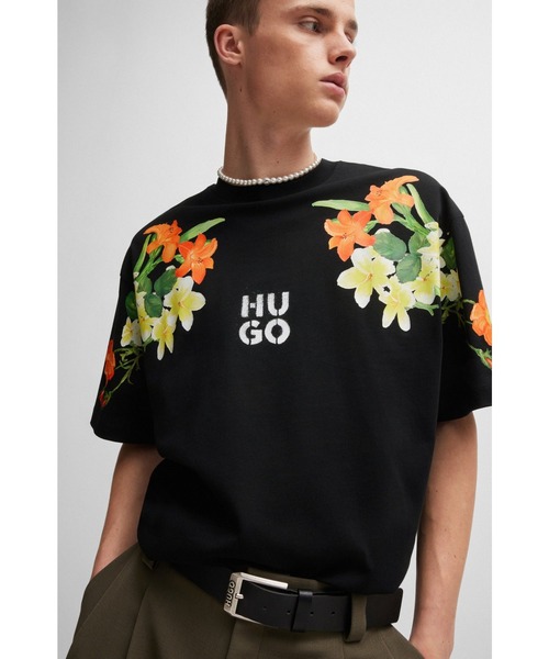 【Hugo Boss】Tシャツ 半袖 ロゴ コットン プリント HUGO tシャツ HUGOロゴプリント コットンジャージー Tシャツ