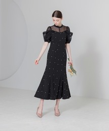 Leja ドレス 「LEJA」パールビジューオーガンジーレース