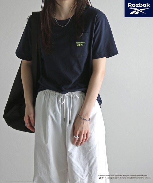 tシャツ 半袖 「Reebok/リーボック」 ポケット付きワンポイント刺繍