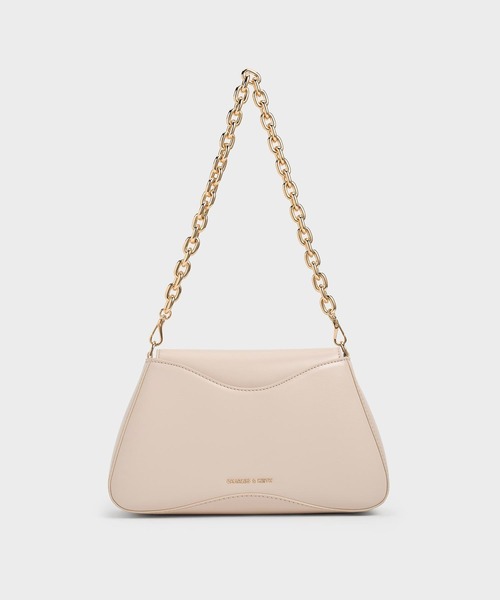 CHARLES & KEITH◇2way エステ トラピーズバッグ◇送料込 ダブルハンドル トラペーズトートバッグ - ブラック | CHARLES