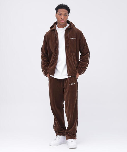 AVIREX アヴィレックス VELOUR ZIP PRAKA CURSIVE LOGO パーカー VELOUR ZIP PRAKA CURSIVE LOGO / ベロア ジップ パーカー
