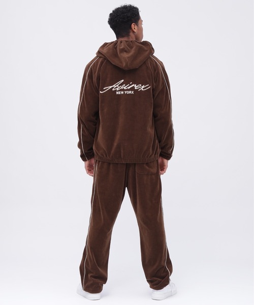 AVIREX（アヴィレックス） パーカー VELOUR ZIP PRAKA CURSIVE LOGO
