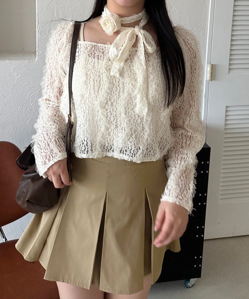 シャツ+ブラウス(長袖+七分) select shop mignon Petite collar blouse apres jour mignon（アプレジュールミニョン） ブラウス シャツ