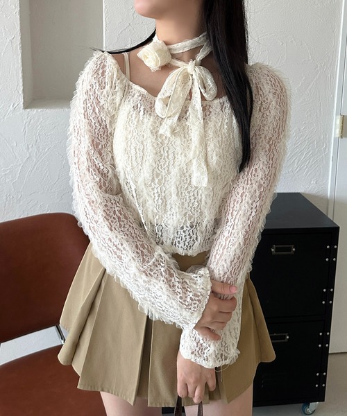シャツ+ブラウス(長袖+七分) select shop mignon Petite collar blouse apres jour mignon（アプレジュールミニョン） ブラウス シャツ