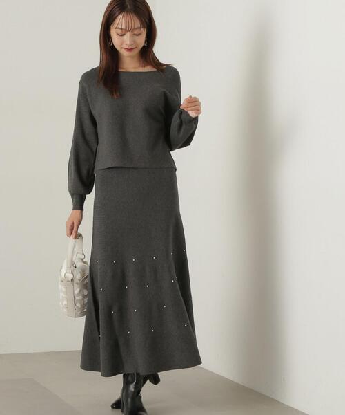 PROPORTION BODY DRESSING ワンピース パール付きニットアップ