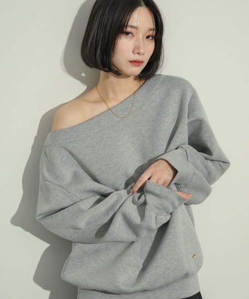 トレーナー スウェット ワンショルカットスウェット レディース NEUNA トレーナー スウェット ワンショルカットスウェット