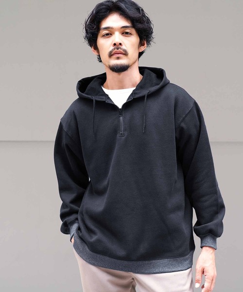 JIGGYS SHOP（ジギーズショップ） パーカー 裏起毛ハーフジップ
